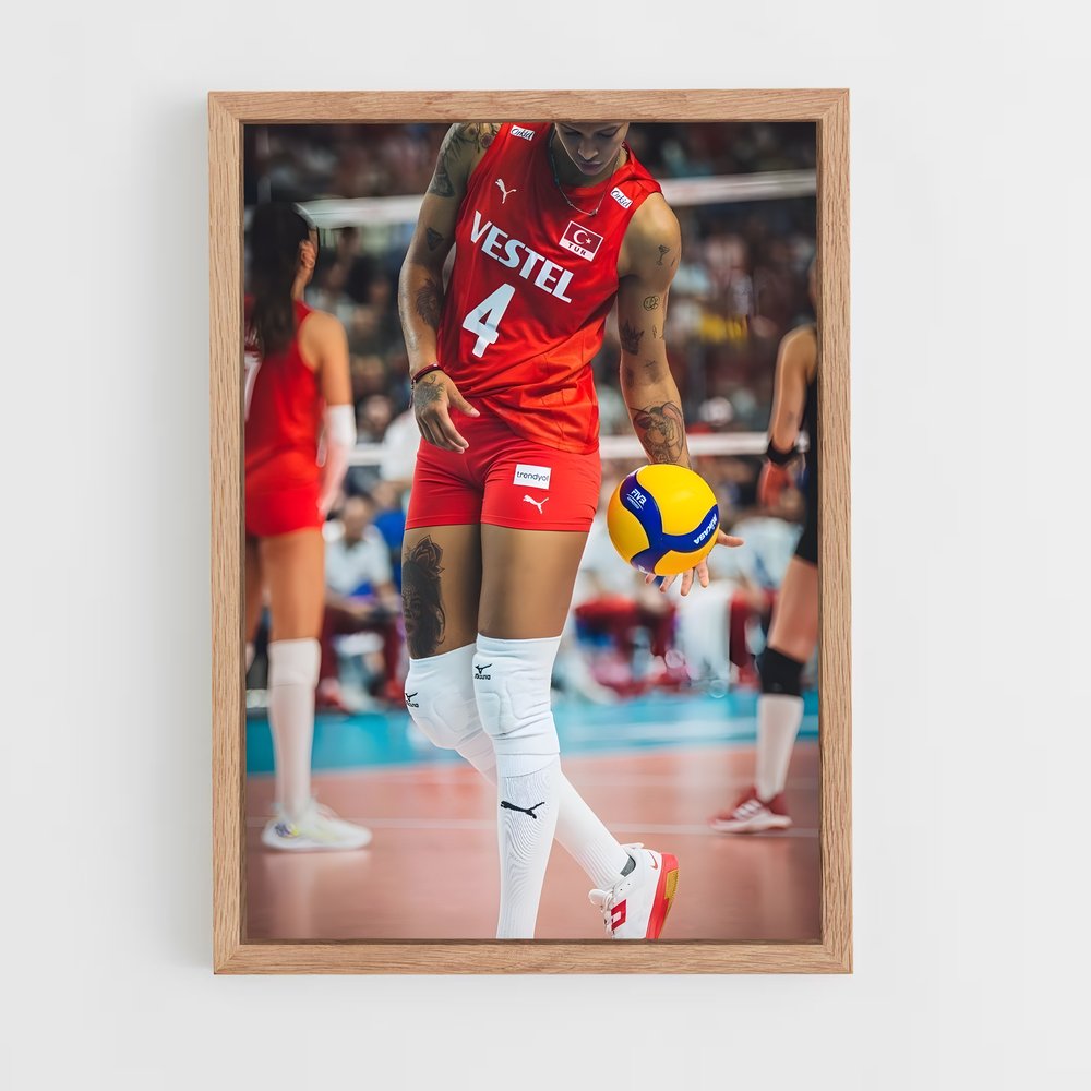 Poster Volley en Rouge et Blanc – affiche Volleyball (vue 4)